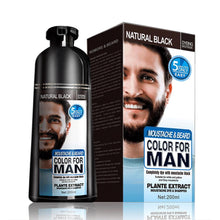Beard Hair Color Shampoo For Men,Natural Permanent Beard DyeShampoo, Colors Hair In Minutes Long Lasting, 200ml, Black Hair DyeHaircare - 5 - CJ