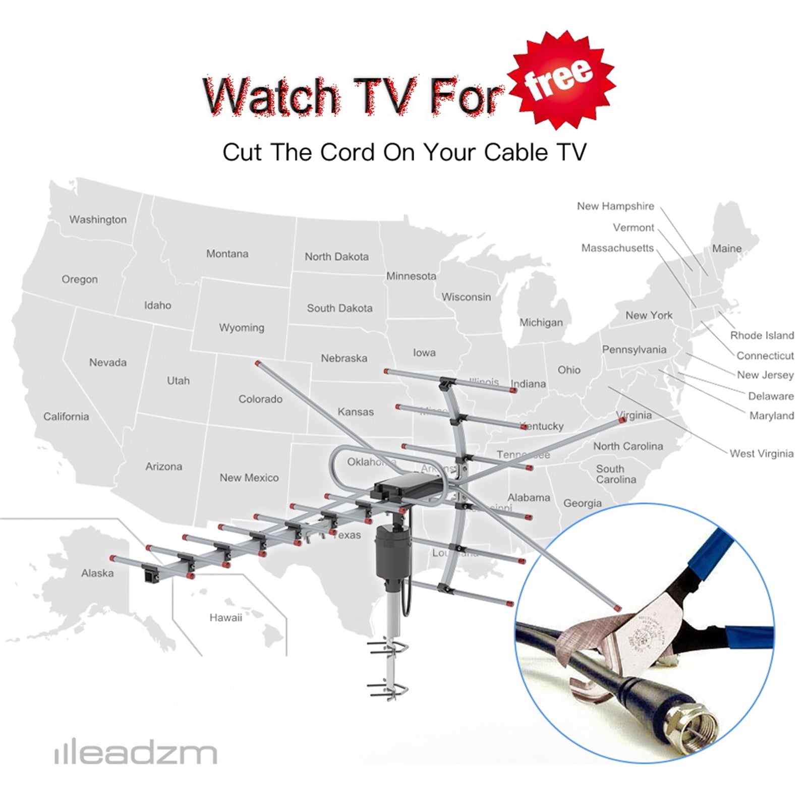 Outdoor Antenna - Reception Range 110 Miles - 5 - CJ