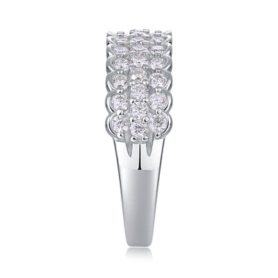 1Multi - row Diamond Ring Luxury Fashion Set Moissanite Silver Ring Prohibit Tk Sales - 5 - CJ
