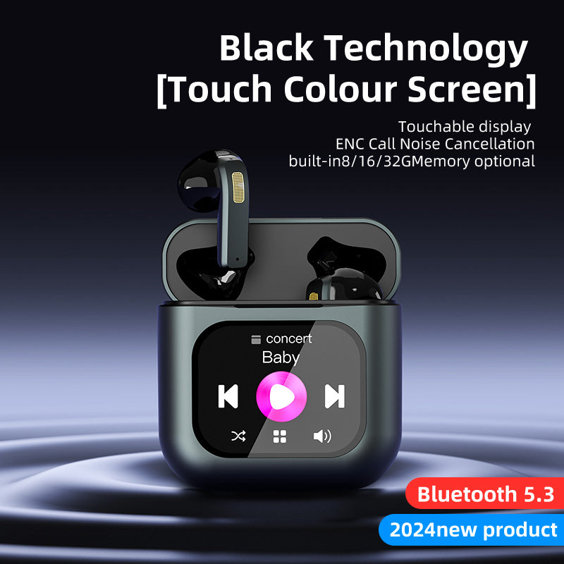 TWS Screen Display Wireless Active ANC Noise - canceling Earbuds, Smart Touch Screen Wireless Earbuds, Noise - canceling Wireless Earphones, Long Battery Life, Built - in SD Card With MP3 Playback - 5 - CJ