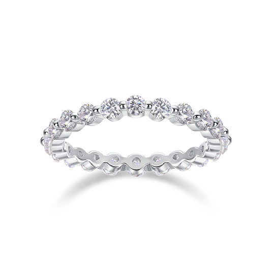 1Row Of Diamonds, Moissanite Rings, Silver Rings, Luxury Fashion Rings Prohibit TikTok sales - 5 - CJ