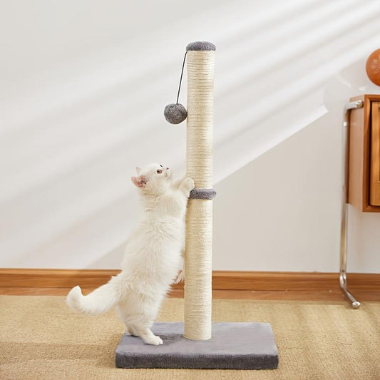 Durable Sisal Rope With Hanging Ball Toy Cat Scratching Post Indoor Space Saving Stable Base Promote Cat Claw Health And Fun Exercise - 5 - CJ