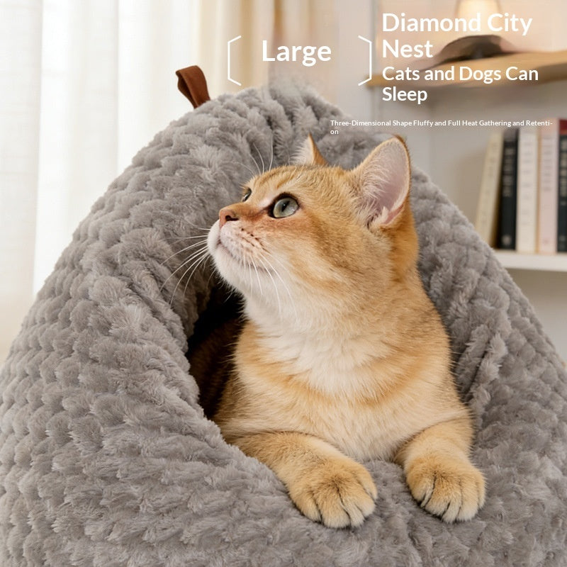 Creative Cartoon Thickened Warm Pet Bed For Winter - 0 - CJ