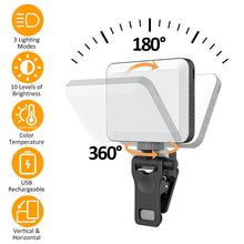 1Pc Rechargeable Selfie Light Fill Light 2000mAh Portable Clip On Light With 3 Light Modes 10 Brightness Levels For Phone Laptop Live Stream Make Up Photography - 5 - CJ