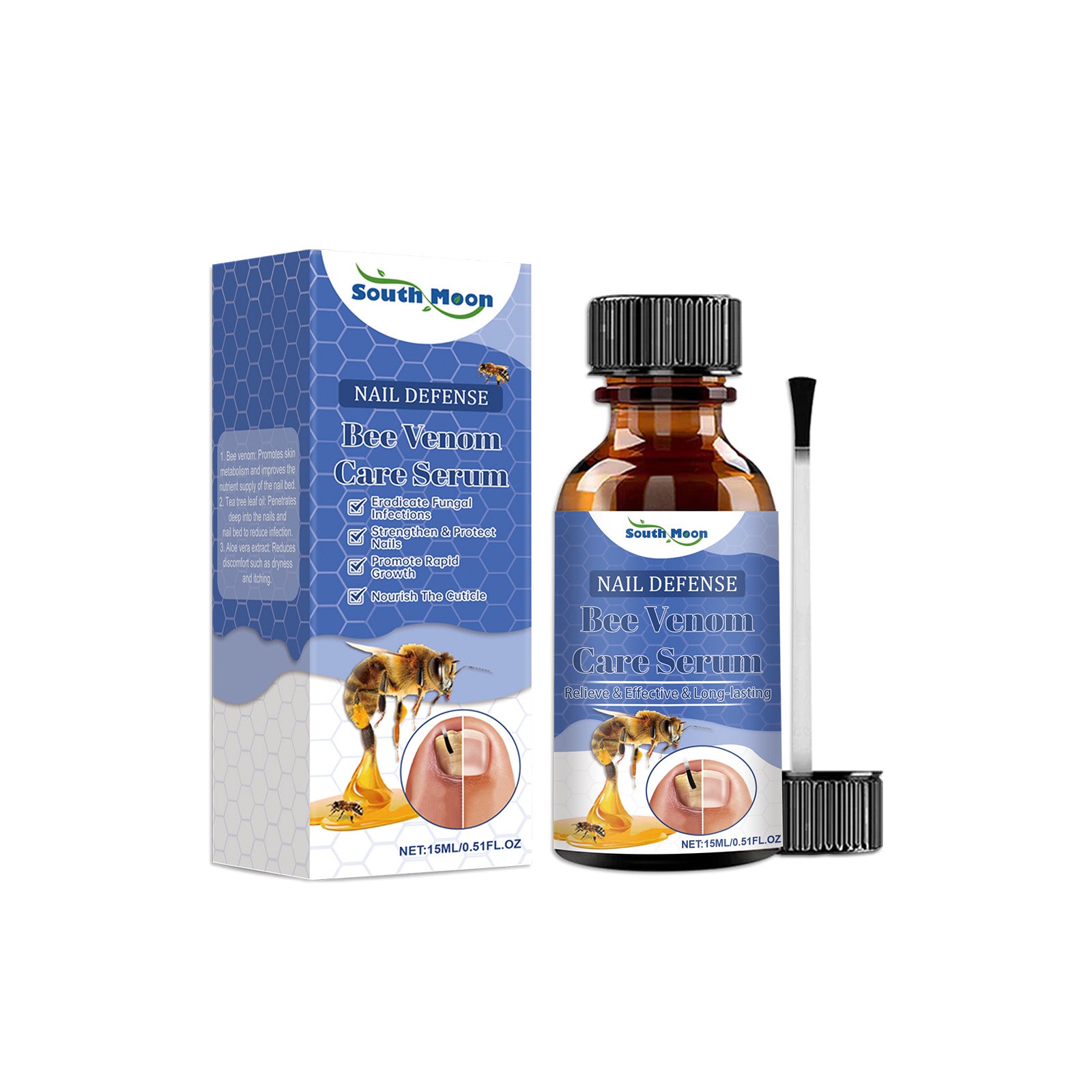 South Moon Bee Venom Nail Care Solution, Hand And Foot Nails Nutrition Gentle Cleaning And Repairing Manicure Surface Maintenance - 5 - CJ