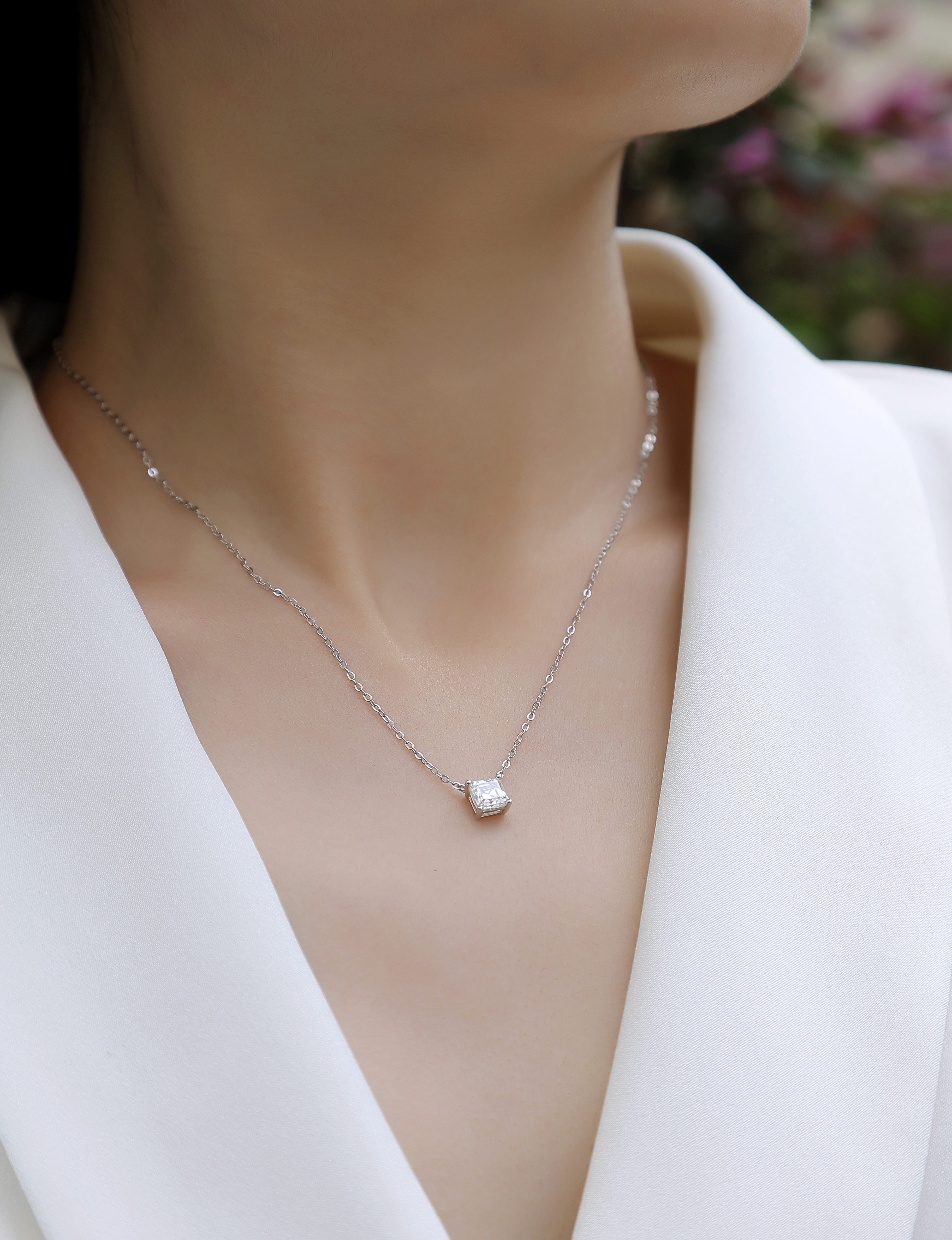 1Eternal - A Fashionable And Luxurious Diamond Jewelry Pendant Set With Square Moissanite S925 Sterling Silver Prohibit TikTok sales - 5 - cj