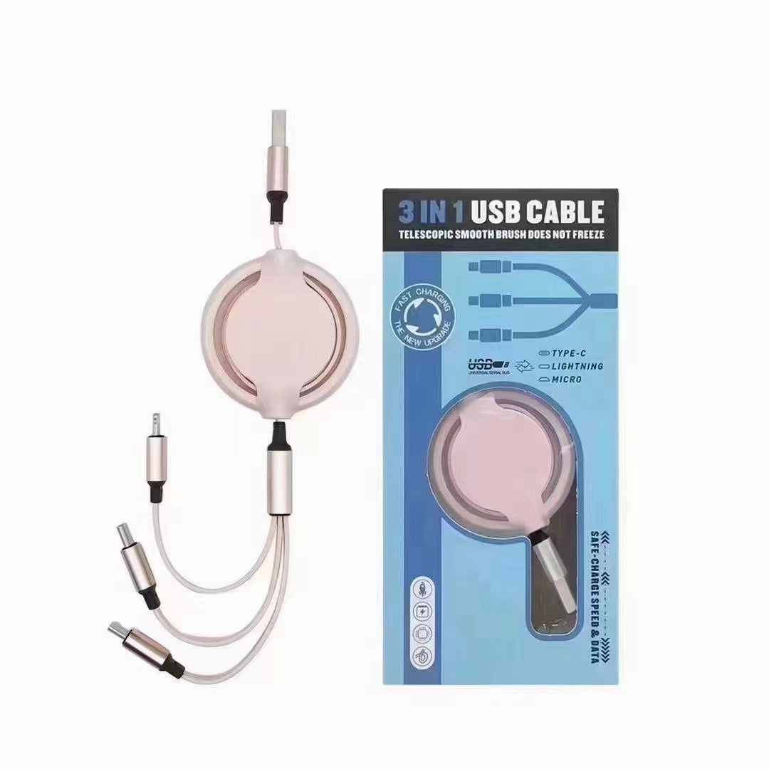 Three - in - one Mobile Phone Data Cable, Free Switching Of Interfaces, Multi - device Charging Is Super Convenient. - 5 - CJ