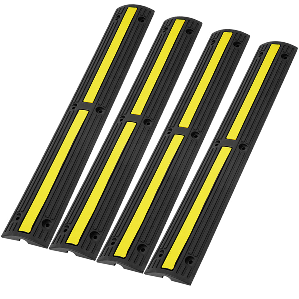 4 PCs 39'' Cable Protector Ramp 18000 Lbs Speed Bump Floor Cable Protector