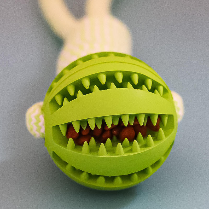Dog Toys Treat Balls Interactive Hemp Rope Rubber Leaking Balls For Small Dogs Chewing Bite Resistant Toys Pet Tooth Cleaning Bite Resistant Toy Ball For Pet Dogs Puppy - 5 - CJ