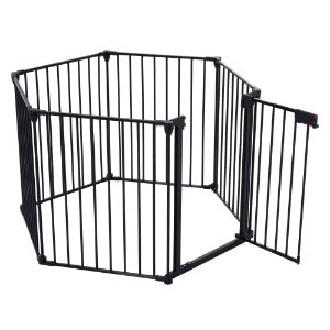 150 Adjustable Safety Gate 6 Panels Play Yard Metal Doorways Fireplace Fence Christmas Tree Fence Gate For House Stairs Gate Prohibited Area Fence