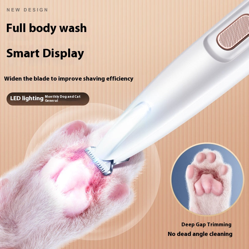Pets Dog Paw Trimmer With LED Light Fully Waterproof Pet Hair Trimmer With LED Display Dog Clippers For Grooming Widen Blade - 0 - CJ