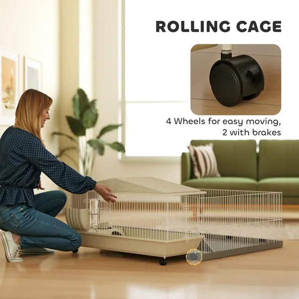 Small Animal Cage With Removable Pet Playpen, Guinea Pig Cage With Waterproof Pad - 5 - cjdroshippping