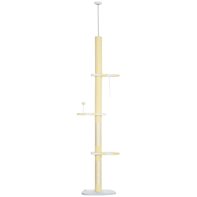 4 - Tier Floor to Ceiling Cat Tree Height Adjustable 87 - 103 Inch - 5 - CJ