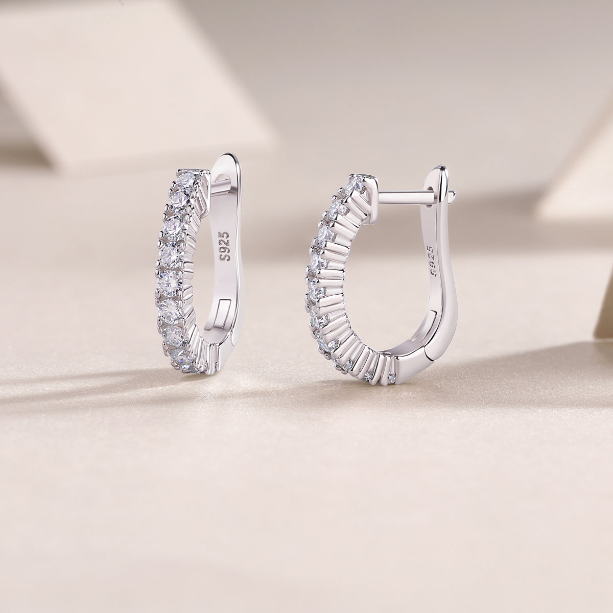 1Modern Guide Luxury Fashion Diamond Earrings Stud Set With Mosan Diamond Silver Ornaments Prohibit TikTok sales - 5 - CJ