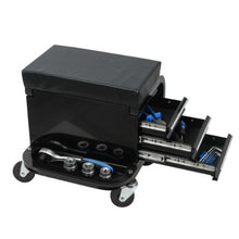 Rolling Creeper Garage Shop Seat With Three Built - in Drawers, Rolling Tool Chest Black - 5 - CJ