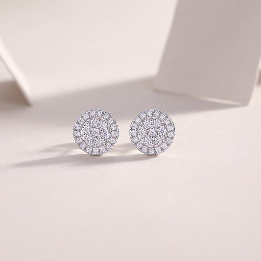 1Cosmic Conjecture - Fashionable And Luxurious Diamond Jewelry Set With Moissanite S925 Sterling Silver And Platinum - plated Stud Earrings Prohibit TikTok sales - 5 - cjdropshipping