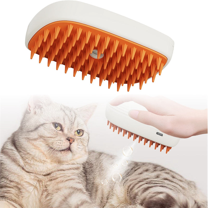 USB Rechargeable Pets Steam Brush Spray Massage Comb Pet Grooming Tools Cat Steam Comb Pet Products - 0 - CJ