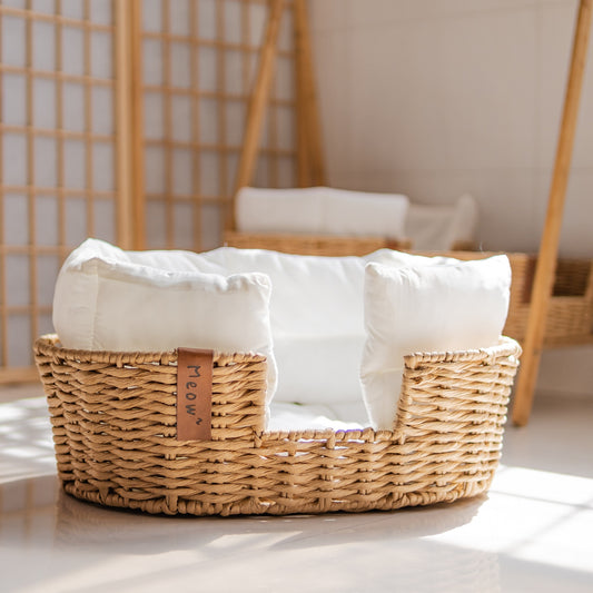 Hand - woven Warm Universal Rattan Basket Pet Nest - 0 - CJ