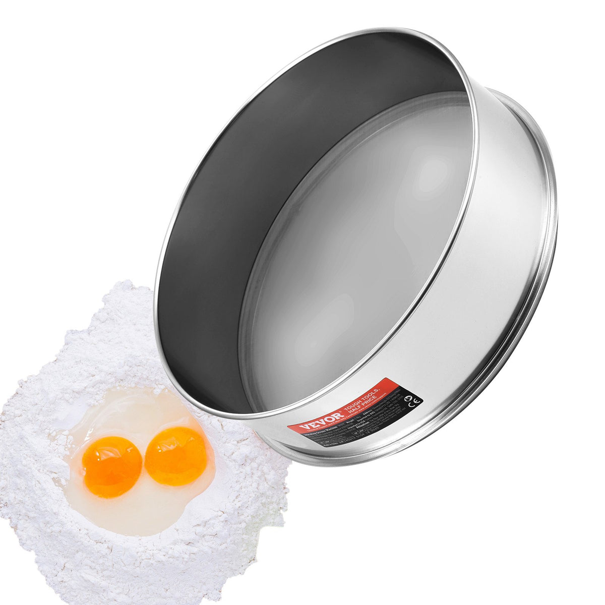 Flour Sieve Fine Mesh Stainless Steel 40 Mesh Flour Sifter For Baking Cake
