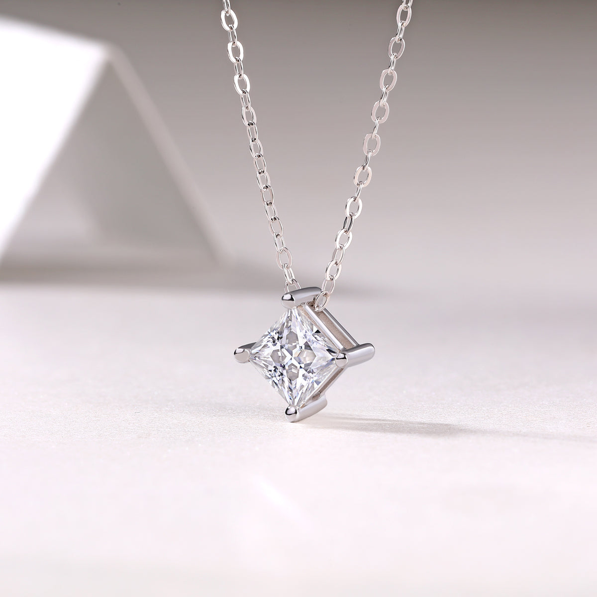 1Keep The Luxury Fashion Diamond Pendant Necklace Set With Mosan Diamond Silver Ornaments Prohibit TikTok sales - 5 - CJ
