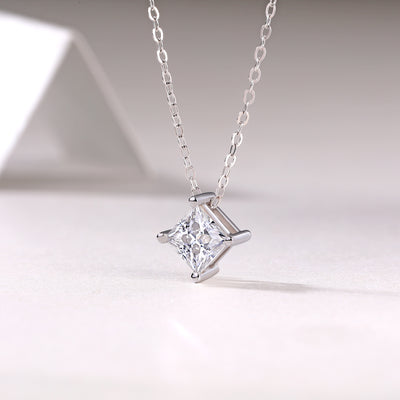 1Keep The Luxury Fashion Diamond Pendant Necklace Set With Mosan Diamond Silver Ornaments Prohibit TikTok sales - 5 - CJ