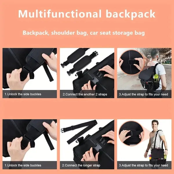 Car Front Seat Organiser Bag [Updated ] Dedicated Tablet And Laptop Storage Stable Side Strap Soft Adjustable Shoulder Strap And Hardened Strap Buckle Your Office Away From The Office - 5 - CJ