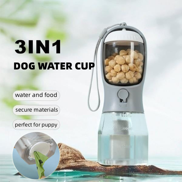 Dog Water Cup Drinking Food Garbage Bag Three - in - one Portable Small Multi - functional Pet Cups Pets Supplies - 0 - CJ