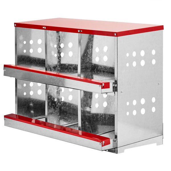 6 Compartments, 84x43x62, Sloping Roof, Disassembled, Iron, Red - 5 - CJ