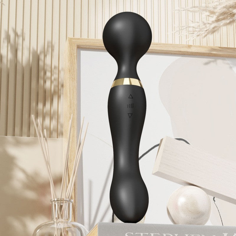 USB Rechargeable Massager Wand Vibrating Magic Massage Full Body Therapy Double Head - 5 - CJ
