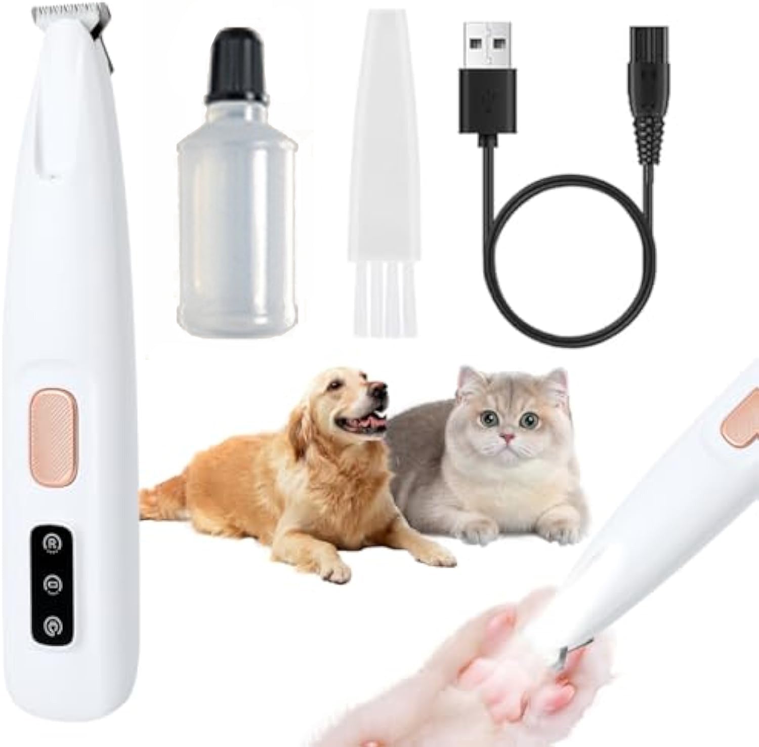 Dog Paw Trimmer Electric Dog Trimmer For Paws Pet Paws Trimmer With Led Light Rechargeable Low Noise Pet Trimmer Hair Clipper - 4 - CJ