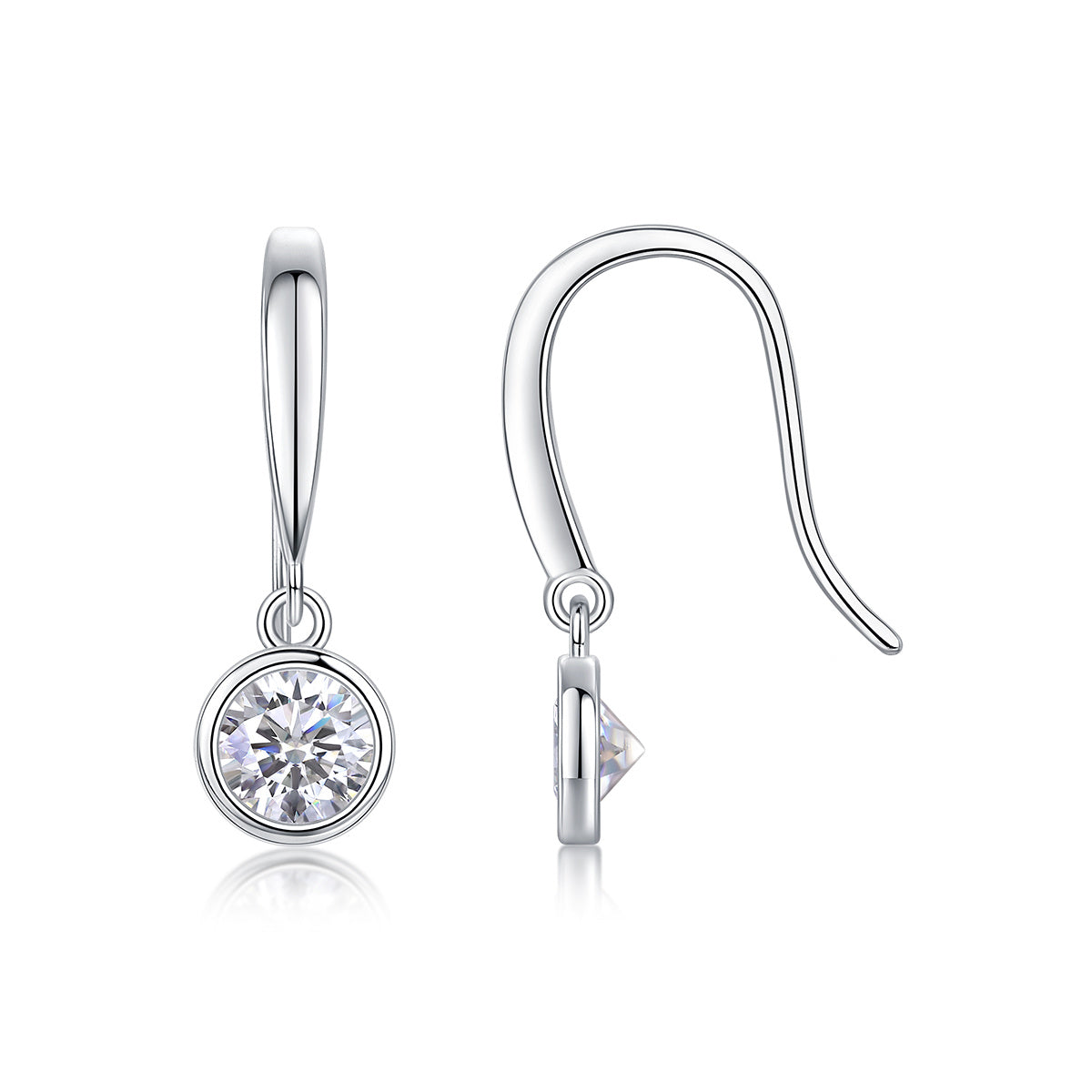 Soft Light And Sweet Whispers - Fashionable Earrings And Stud Jewelry Set With Moissanite S925 Sterling Silver And Platinum-plated Diamonds