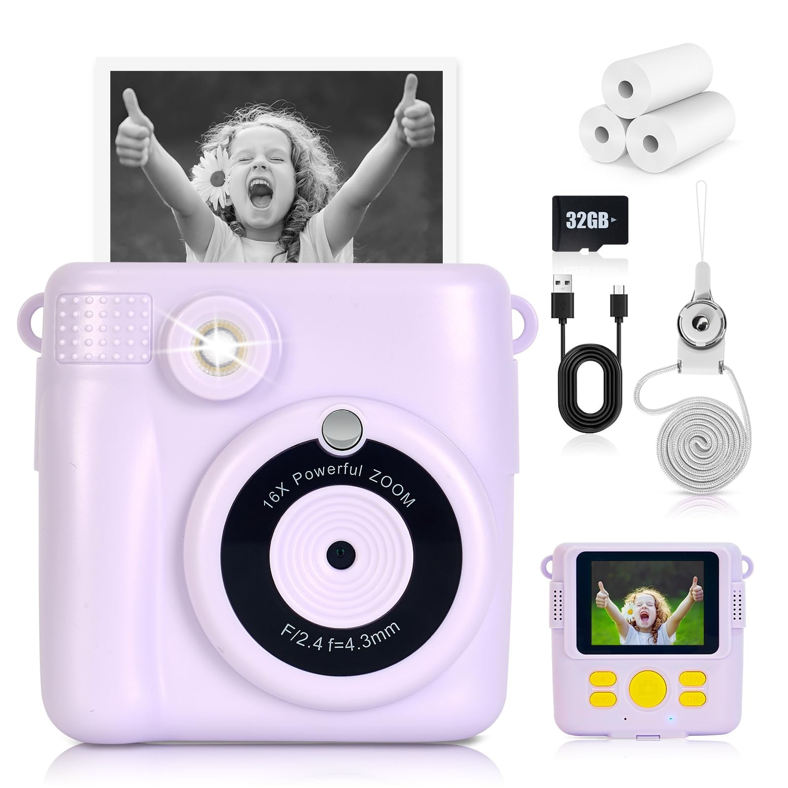 Children's Polaroid Camera, Will Spit Photos Of Children's Camera, Parent - child Interaction Gods, Mini Portable, Birthday Holiday Gift First Choice - 5.0 - CJ