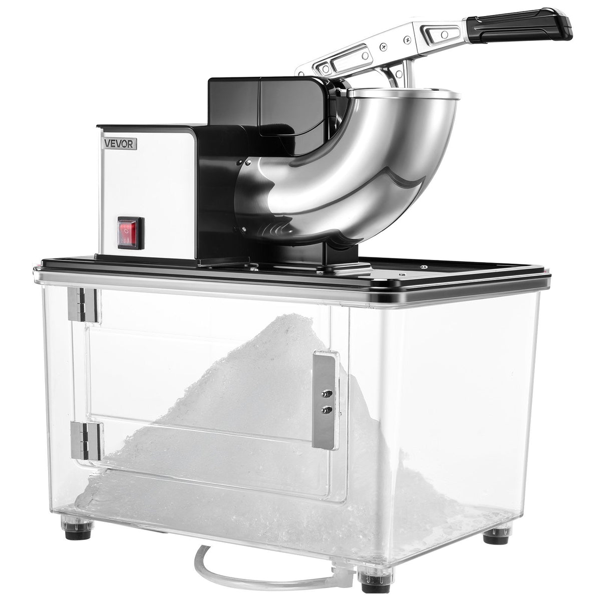 Commercial Ice Crusher 661LBS/H Electric Snow Cone Maker Shaved Ice Black