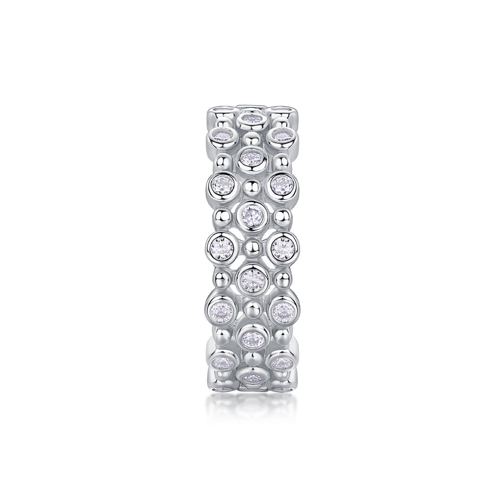 Multi-row Diamond Ring Luxury Fashion Set Moissanite Silver Ring