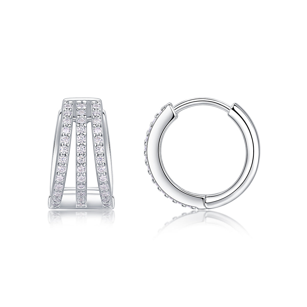 1Human March Luxury Fashion Diamond Earrings Stud Inlaid With Mosan Diamond Silver Jewelry Prohibit TikTok sales - 5 - CJ