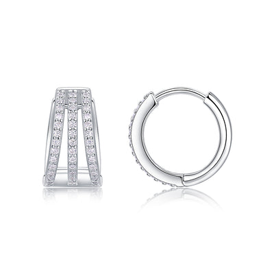 1Human March Luxury Fashion Diamond Earrings Stud Inlaid With Mosan Diamond Silver Jewelry Prohibit TikTok sales - 5 - CJ