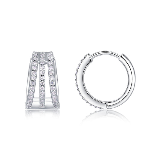 1Human March Luxury Fashion Diamond Earrings Stud Inlaid With Mosan Diamond Silver Jewelry Prohibit TikTok sales - 5 - CJ