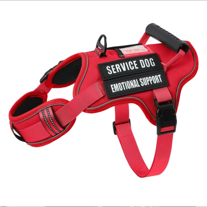 USLOCAL Tactical Service Dog Harness With Control Handle No Pulling Adjustable Reflective Pet Vest Harness Easy Walking Training - 5 - CJ