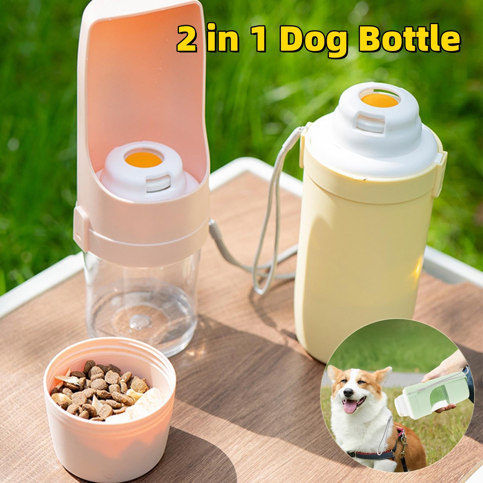 2 In 1 Travel Dog Water Bottle Pet Water Dispenser Feeder Drinking Feeder Dog Outing Water Feeder Pets Outdoor Portable Cup Pet Products - 0 - CJ
