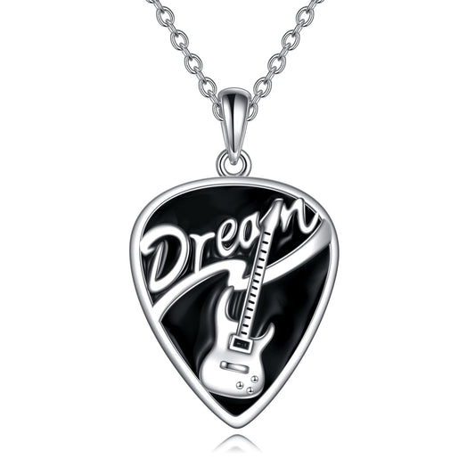 Sterling Silver Music Guitar Pick Pendant Necklace Jewelry Gifts for Women - 5 - cjdropshipping