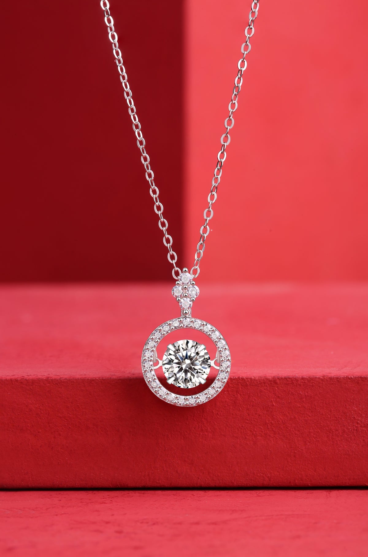 1Touch - A Fashionable And Trendy Jewelry Necklace Pendant Set With 1 - carat Moissanite S925 Sterling Silver And Platinum Plating Prohibit Tk Sales - 5 - cj