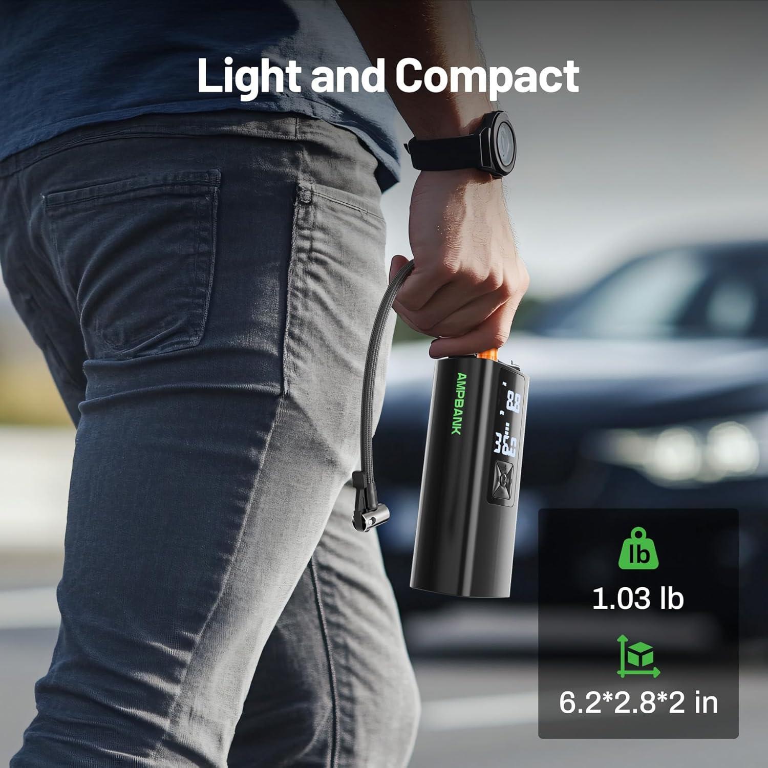 Portable Car Air Pump, Car Tire Automatic Air Pump, Lithium Battery Air Pump With Pressure Gauge And Led Screen, Suitable For Cars, Motorcycles, Bicycles, Balls - 5 - CJ