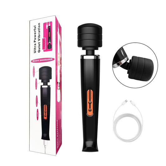 Magic Massager Wand Vibration 10 Speeds Vibrating Massage Full Body Magic Therapy Motor USB Rechargeable - 5 - CJ