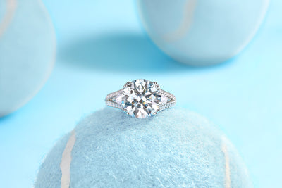 1Elegant Radiance - A Fashionable And Luxurious Jewelry Piece Set With 5 - carat Moissanite S925 Sterling Silver And Platinum - plated Diamond Prohibit TikTok sales - 5 - CJ