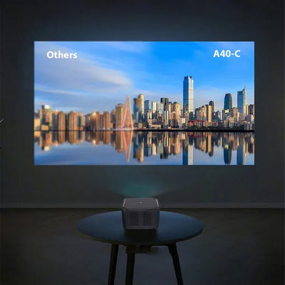 Smart Projector, Android 9.0, 150 ANSI Lumens, Native 720P Supports 4K, Auto Keystone, Electric Focus, Dual - band WiFi - 5 - CJ