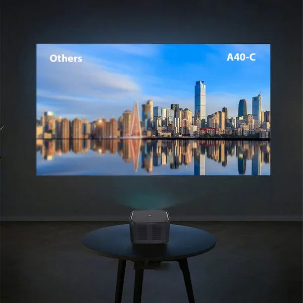 Smart Projector, Android 9.0, 150 ANSI Lumens, Native 720P Supports 4K, Auto Keystone, Electric Focus, Dual - band WiFi - 5 - CJ