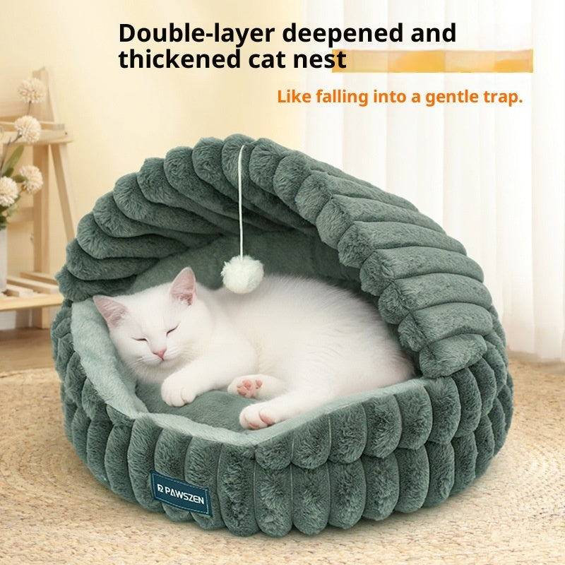 Large Cat Nest Warm Pet Bed - 0 - CJ