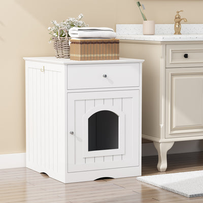 Wooden Pet House Litter Box Fence With Drawers - 5 - CJ