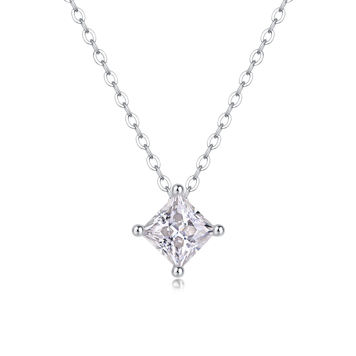 1Stay Together - A Fashionable And Luxurious Diamond Jewelry Pendant Set With Square Moissanite S925 Sterling Silver. Prohibit TikTok sales