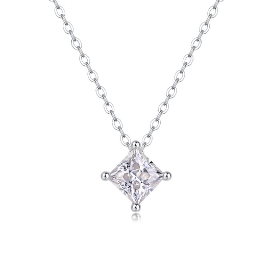 1Stay Together - A Fashionable And Luxurious Diamond Jewelry Pendant Set With Square Moissanite S925 Sterling Silver. Prohibit TikTok sales - 5 - CJ